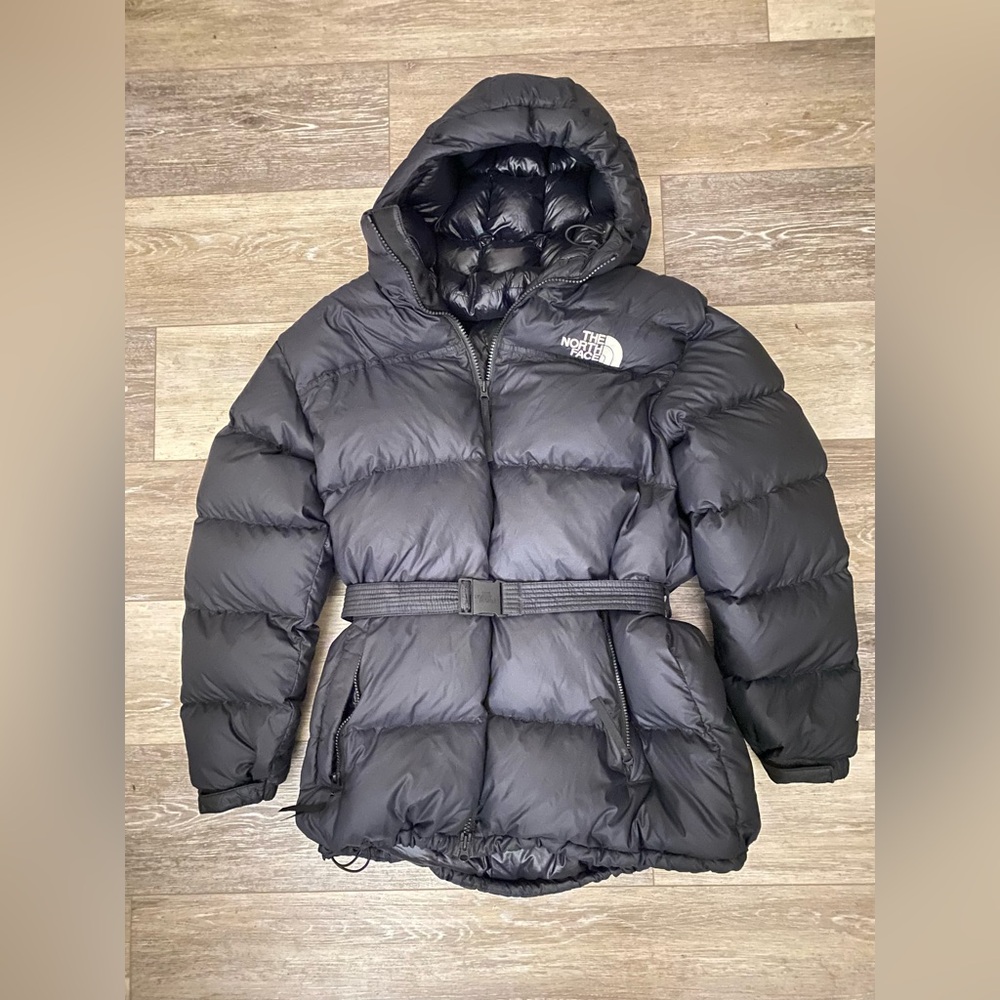 The North Face Black Nuptse Belted Mid Jacket